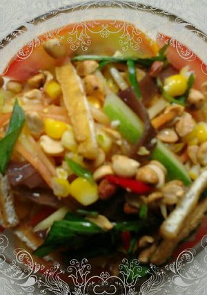 Hình của món Cầu vồng chay.