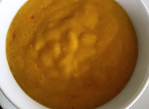 Hình của món Ăn dặm bé 8m: cháo cá hồi hạt sen cà rốt.