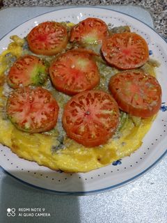Una foto de Tortilla de calabacín y cabrales