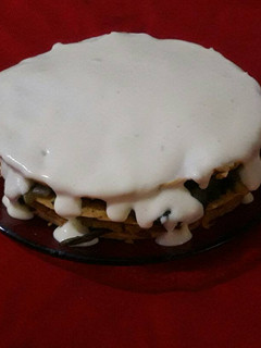 Una foto de Torre lasagna de verduras con panqueques originales