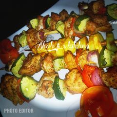 A picture of Chicken kebabs.