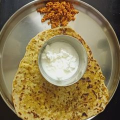 A picture of Leftover Cabbage stuffed paratha.