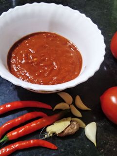 मोमोज की तीखी चटनी (Momos ki tikhi chutney recipe in hindi) रेसिपी मुख्य फोटो