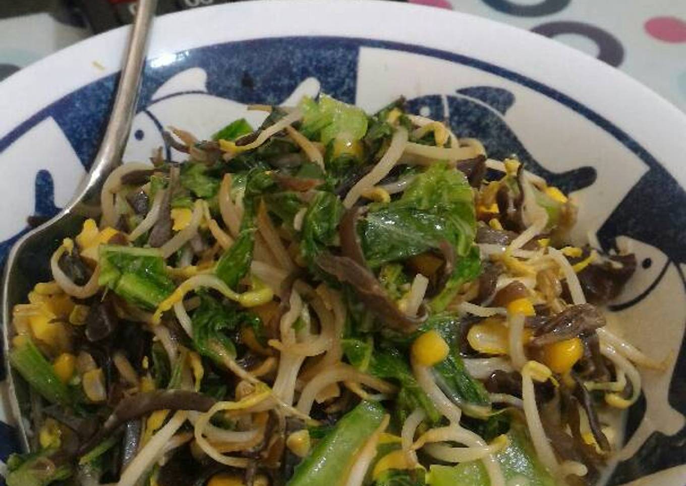 Tumis Sawi Pahit dengan Fermented Tofu (vegan)