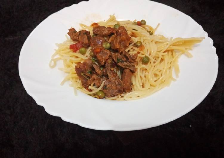 Beef Stew and Spaghetti