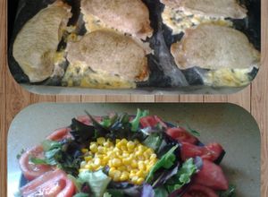 Foto principal de Filetes de lomo rellenos de jamón y queso con acompañamiento de ensalada variada