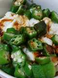 Japanese Yam Puree with Okra and Tofu