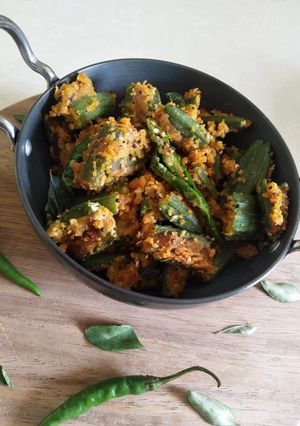 A picture of Bharva bhindi.
