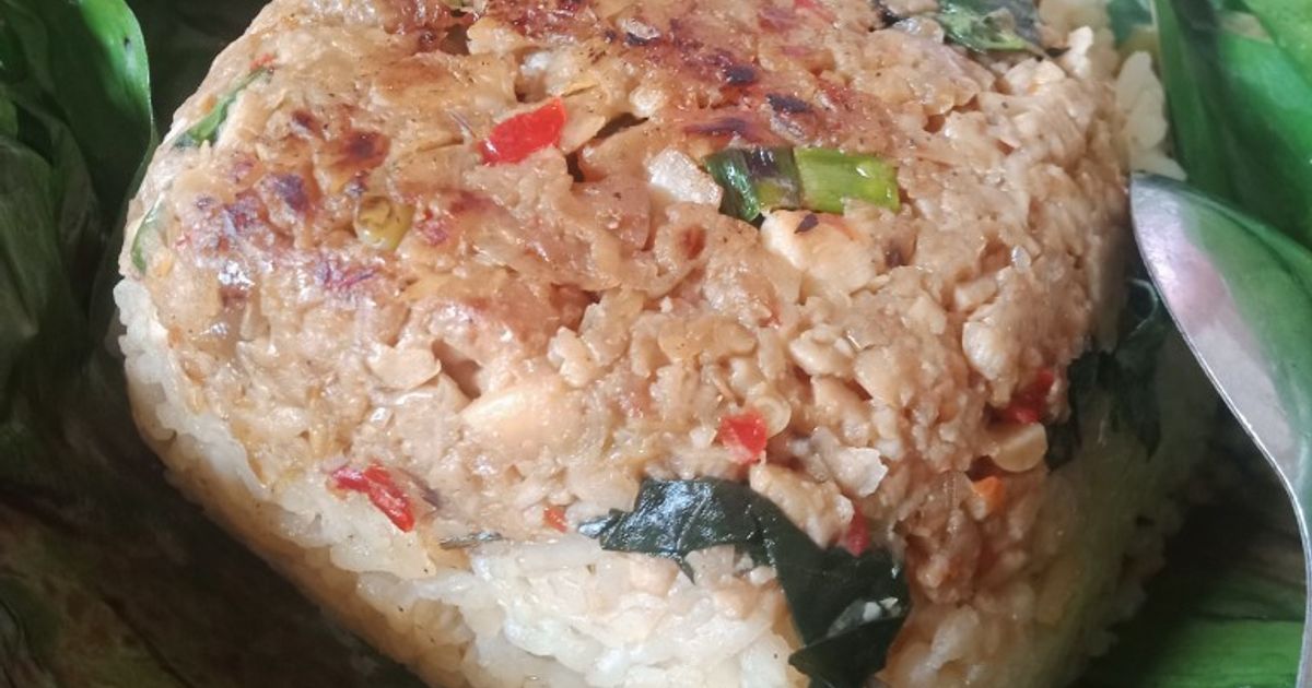 Nasi bakar tempe kemangi