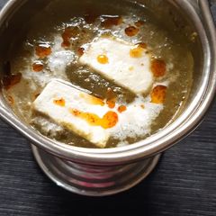 A picture of Palak paneer.