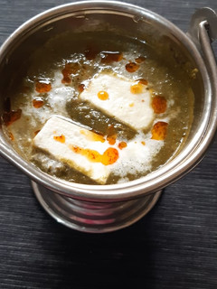 A picture of Palak paneer.