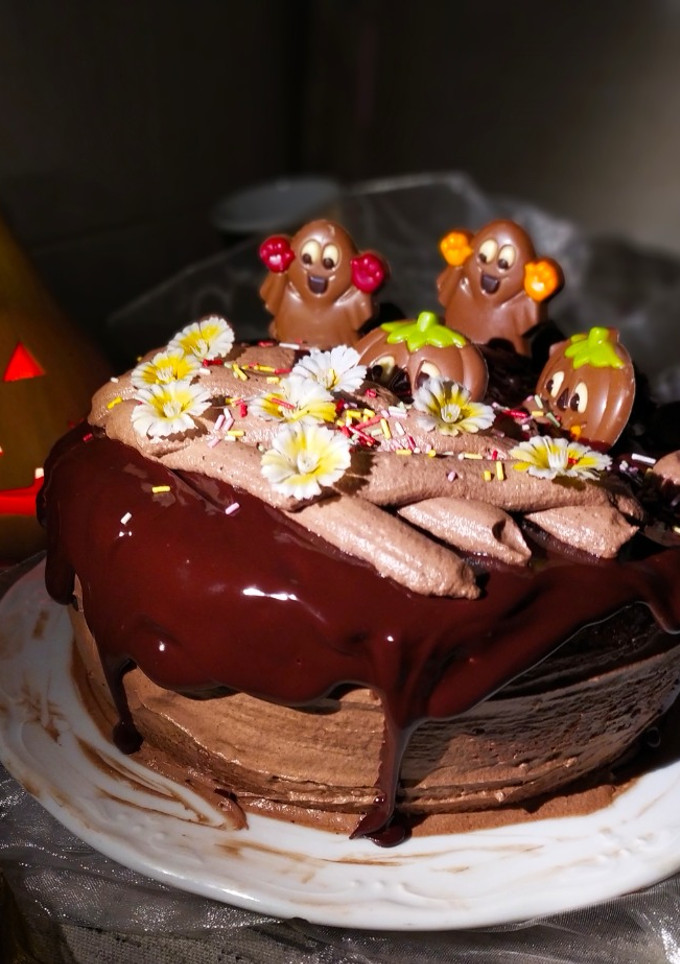 Una foto de Tartalloween de Calabaza y Chocolate