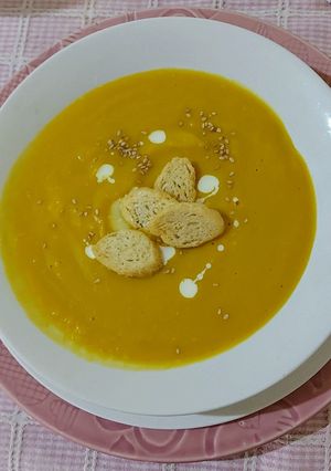 Una foto de Sopa crema de calabaza