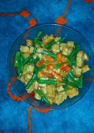 Foto resep Tumis Pedas Tempe Kacang Panjang