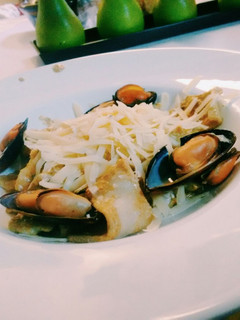 Una foto de Mejillones con fetuchini