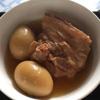 A picture of Vietnamese Braised Caramelized Pork with Duck Eggs .