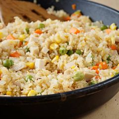 A picture of Vietnamese Mixed Fried Rice.