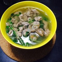 A picture of Pea Sprout (Pea shoot) Soup .