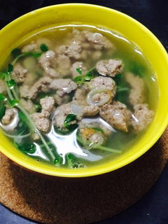 A picture of Pea Sprout (Pea shoot) Soup .