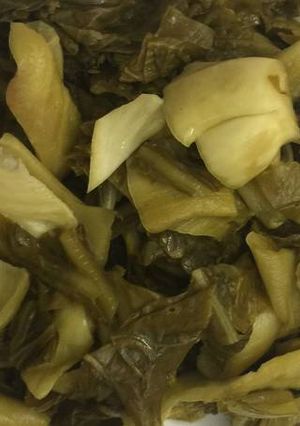A picture of Vietnamese Pickled Mustard Greens (Mom’s style).