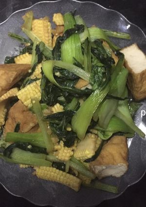 Foto resep Tahu goreng, pokcoi, caisim saus tiram