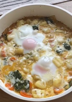 Una foto de Ñoquis con acelgas