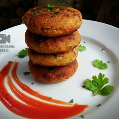 A picture of Leftover ka makeover Veg pulao cutlus/kabab.