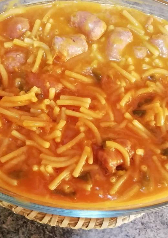 Una foto de Fideuá con salchichas en Monsieur cuisine Connect