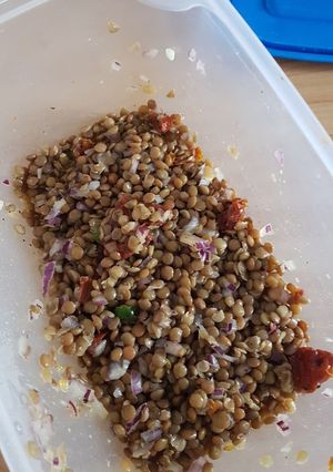 A picture of Vegan Ethiopian Azifa (Italian Remix) - Tangy Lentil Salad.