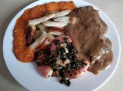 Una foto de entrecot al horno
