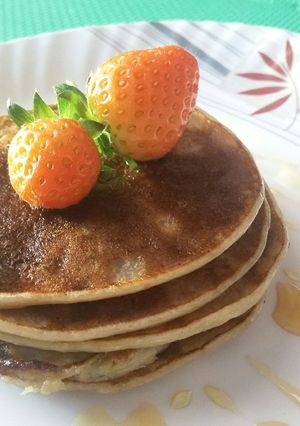 Foto resep Pancake Pisang Strowbery Kebun Sendiri (MPASI 1+)