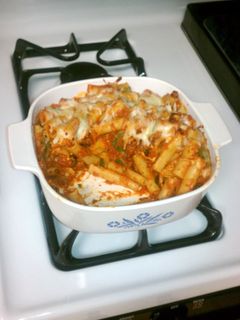 A picture of Lasagna-Style Baked Ziti.