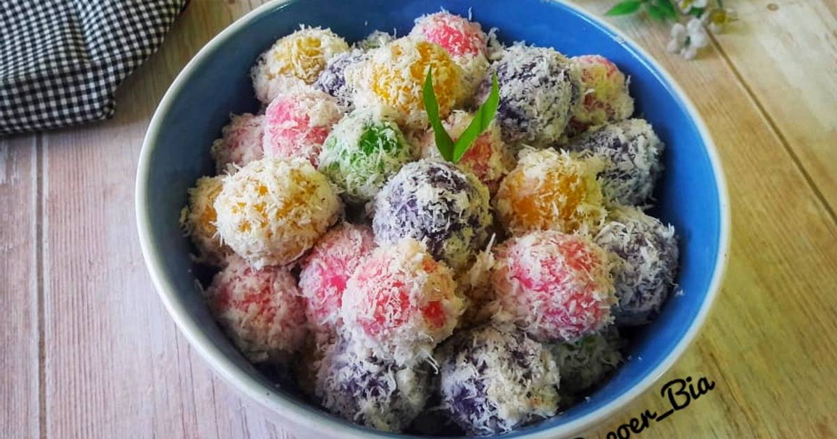 Resep Klepon Pelangi Isi Gula Merah Oleh Dapoer Bia Cookpad