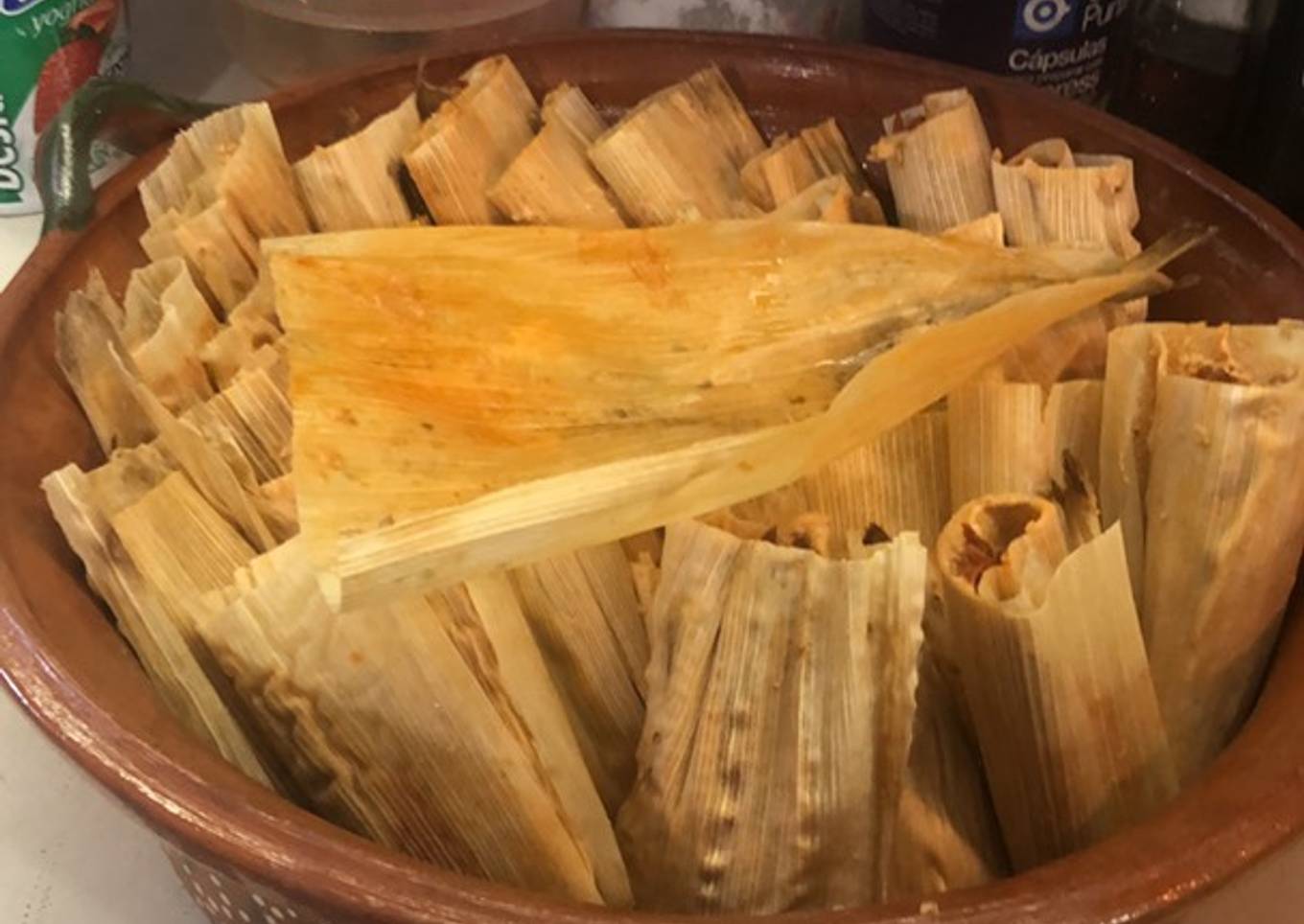 Tamales de Res en chile colorado a la Sonorense