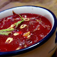 A picture of Beetroot Tomato Soup.