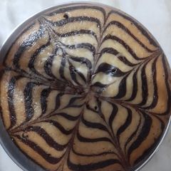 A picture of Eggless marble cake.