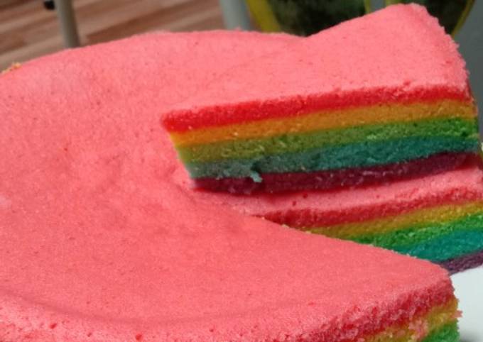 Rainbow cake kukus