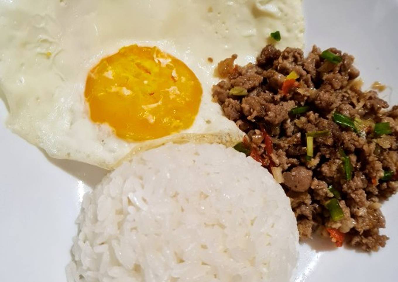 Spicy Pork 🐷 Chopped Rice with Egg 🍳 (non halal)
