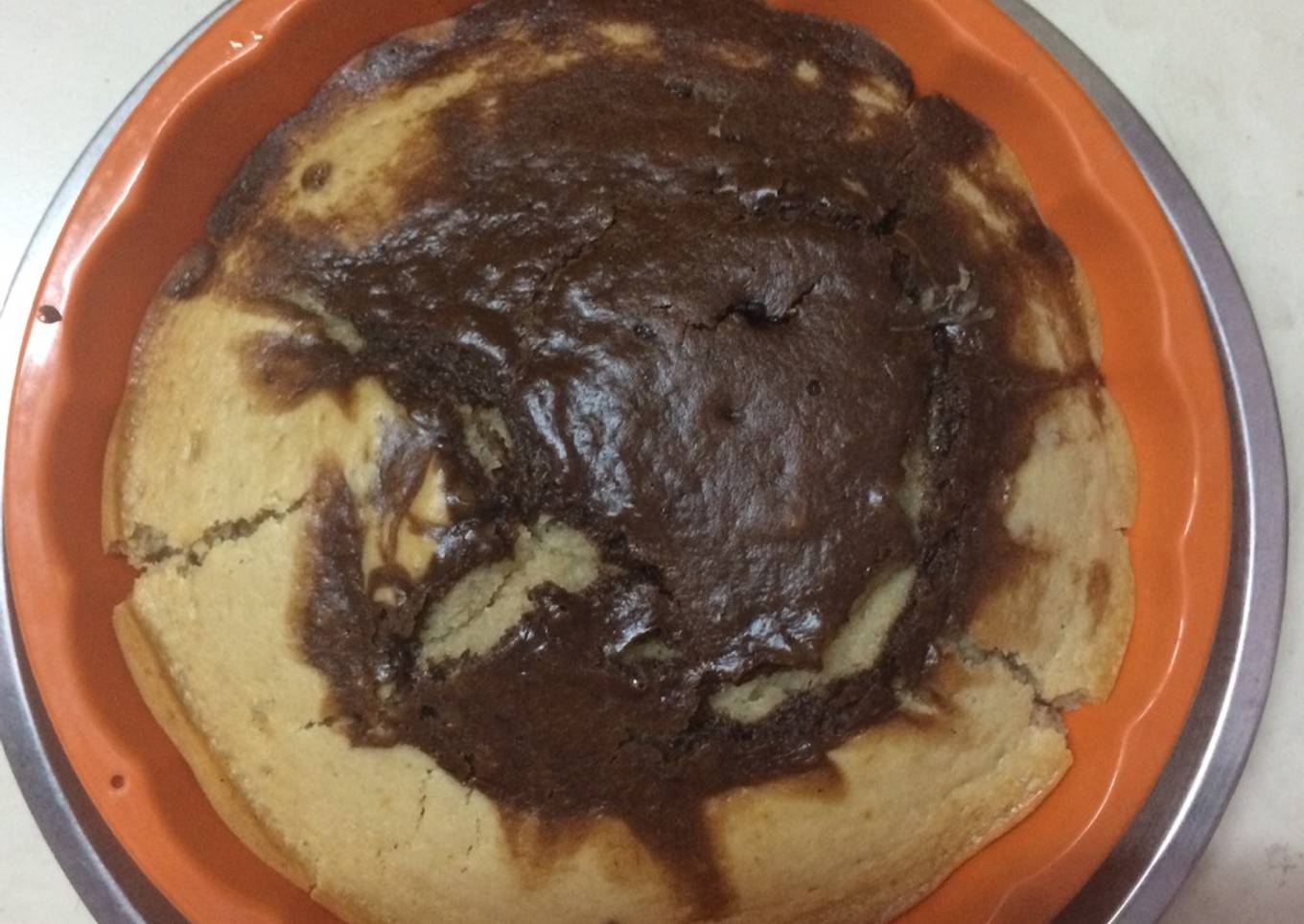 Chocolate cake or marble cake