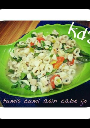 Foto resep Tumis cumi asin cabe ijo