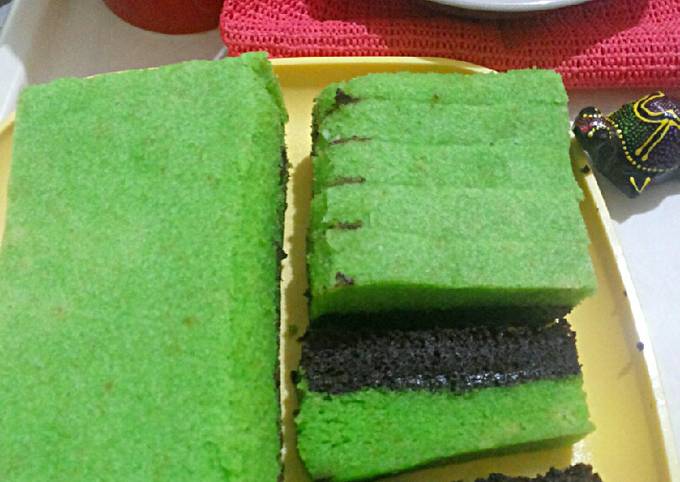 Cara Gampang Membuat Brownies Kukus Hijau Manis (ala amanda), Menggugah Selera