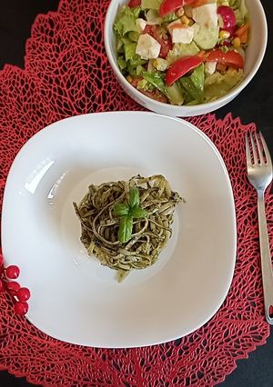 बेसिल पेस्टो पास्ता रेसिपी मुख्य फोटो