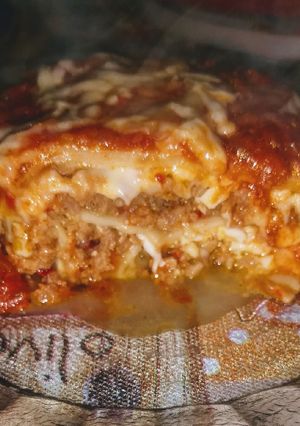 Una foto de Lasaña de carne con masa casera