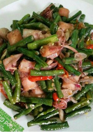 Foto resep Tumis Cumi kacang panjang
