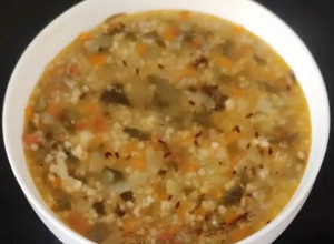 A picture of Vegetable Daliya khichdi.