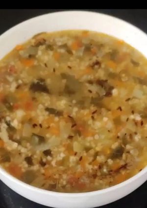A picture of Vegetable Daliya khichdi.