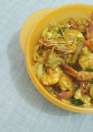 Foto resep Udang Tahu Jamur Saos Padang