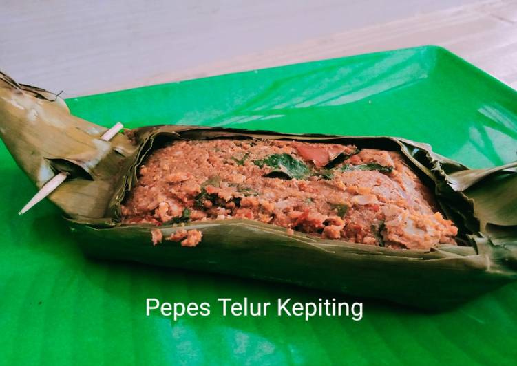 Proses Membuat Pepes Telur Kepiting yang nikmat