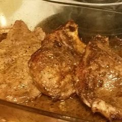 A picture of Mustard Balsamic Pork Chops .
