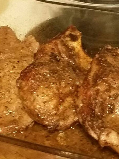 A picture of Mustard Balsamic Pork Chops .